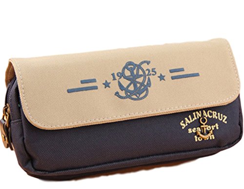 しあわせ倉庫 大容量 マリン風 ペンケース 筆箱 シンプル ダブル